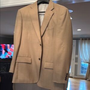 Haggar Tan Checkered Blazer
